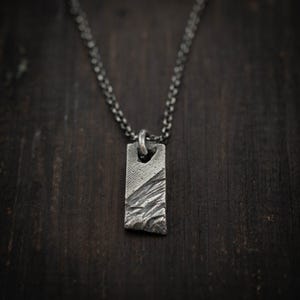 Mens Silver Pendant necklace, Handmade Geometric Silver Jewelry,  Gift for him, Mens gift, Boyfriend gift, Husband gift, Gift for him