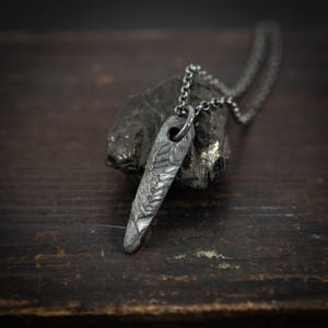Oxidized rustic Brutalist mens silver necklace, Unique handmade sterling silver jewelry, statement necklace, Christmas mens gift
