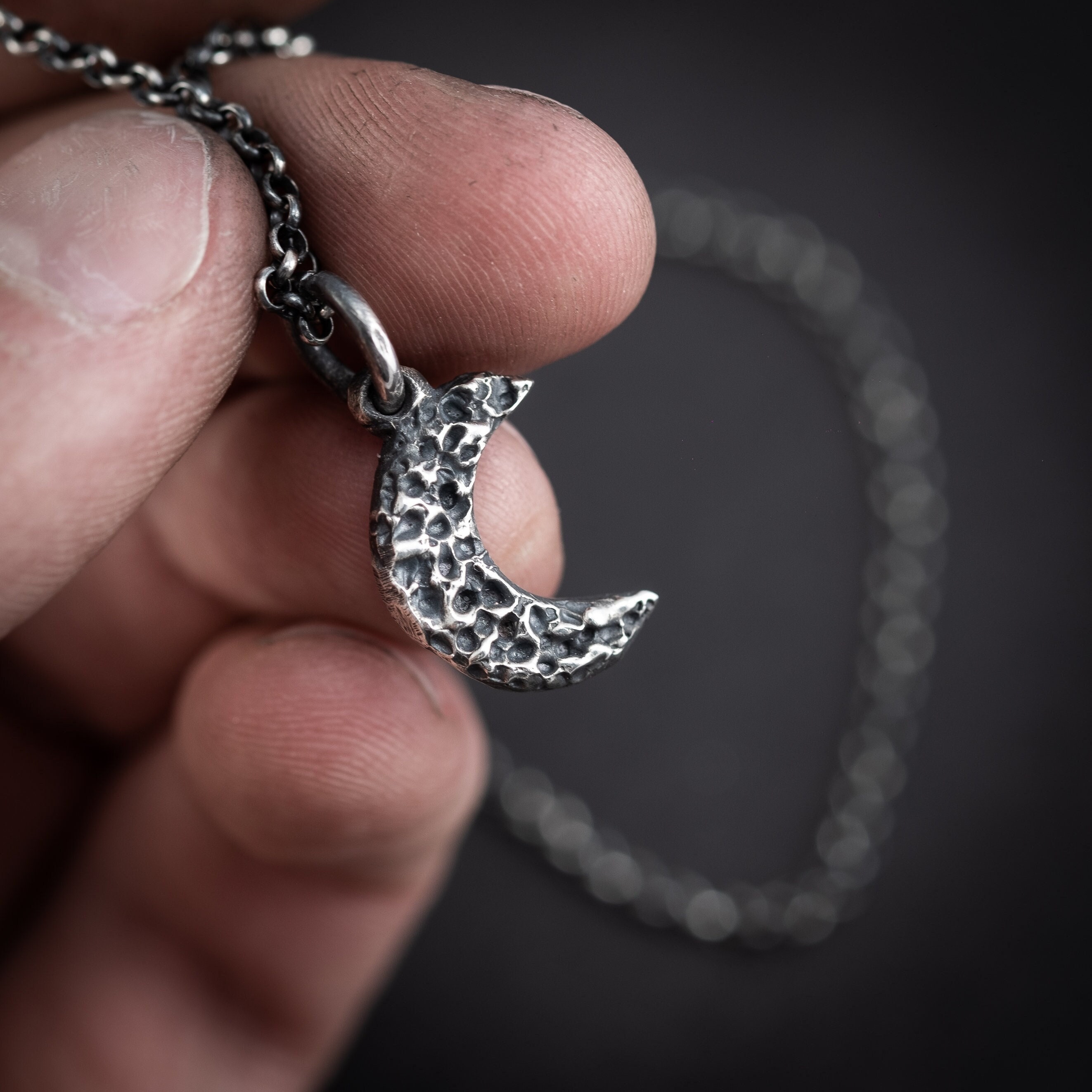 925 sterling silver unique half moon pendant amazing delicate silver jewelry  for both men and women nsp651 | TRIBAL ORNAMENTS