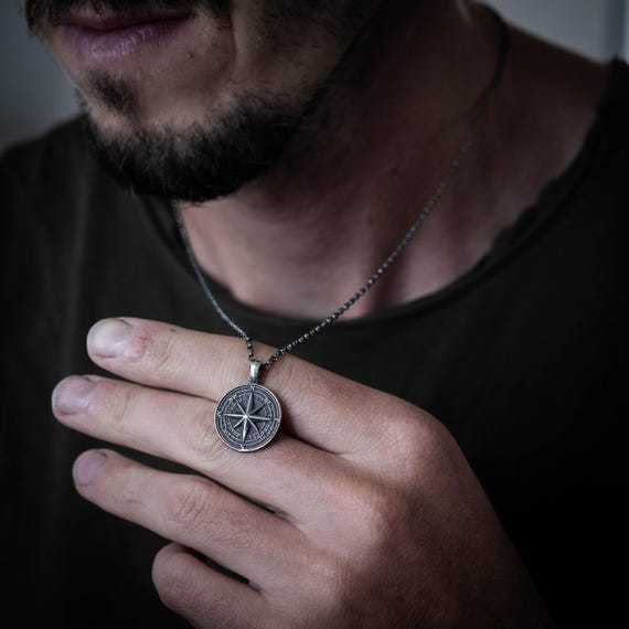 Collier Boussole En Argent Sterling 925 – Pendentif Opale, Chaîne Réglable, Cadeau Inspirant Pour Femme