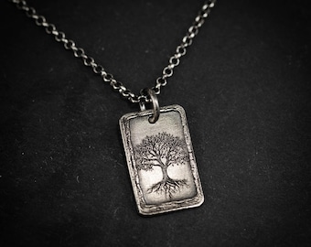 Collar con colgante del Árbol de la Vida para hombre, de plata, joyería inspirada en la naturaleza, regalo para él o ella, regalos de Navidad