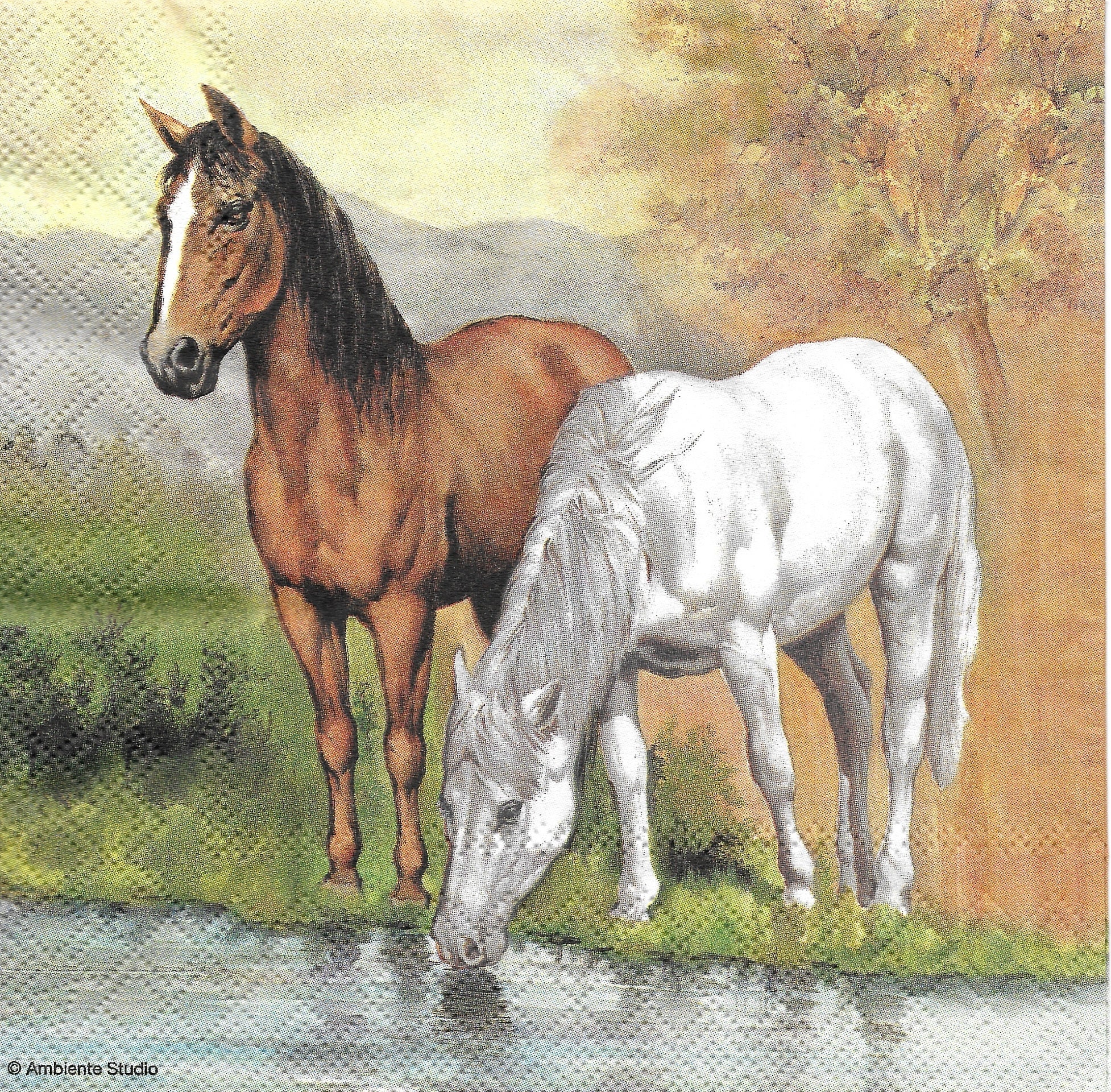 Decoupage Paper Napkin Horses Etsy UK