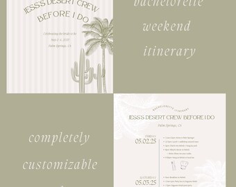 Bachelorette Itinerary Template