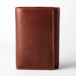 Cartera de cuero genuino Blackwood con tres pliegues y tarjetero plegable en caja de regalo