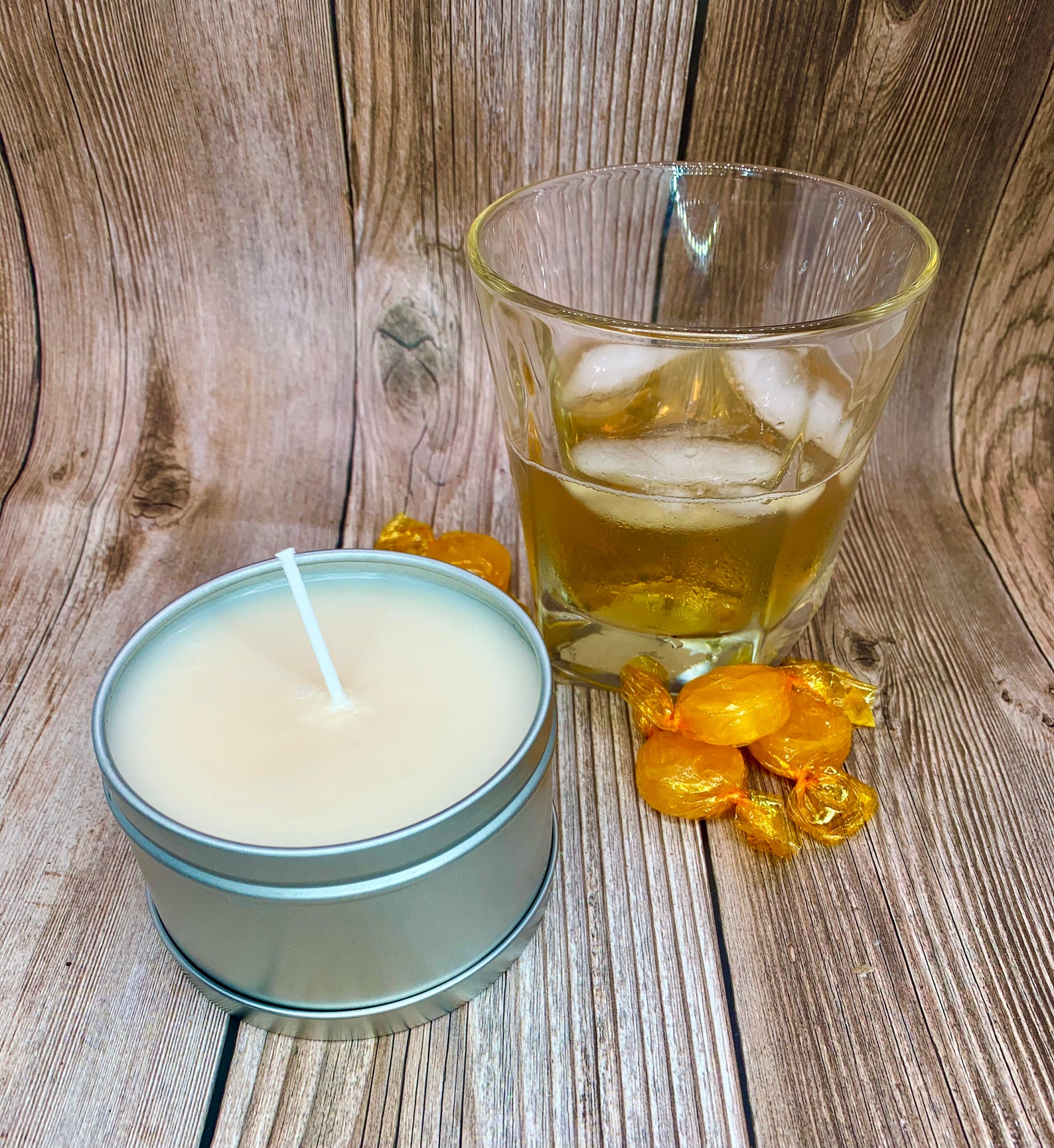 Bourbon and Butterscotch Scented 8oz Soy Candle Hand Poured Etsy