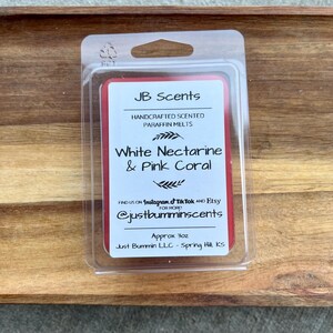 White Nectarine & Pink Coral Wax Melts | Strong Scent | Handmade Paraffin Tarts
