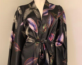 Kimono, Robe, Satin, Print Kimono, Loungewear, Cover Up, Sleep Wear, Kimono Robe, Long Kimono, Women's Wear, Cardigan, Beach, Bathrobe