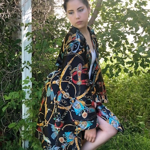 Kimono, Robe, Satin Kimono, Print Kimono, Designer Inspired, Lounge Wear, Short Kimono, Women's Wear, Cardigan, Kimono Robe, Bath robe