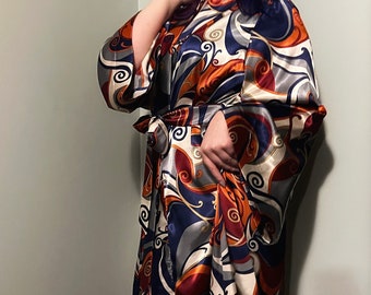 Satin Kimono, abstract kimono, kimono, lingerie, kimono cardigan, cover up, Bathrobe, Robe, lingerie robe, bathing suit cover up