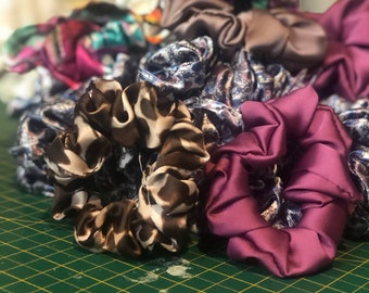 Animal Print, Scrunchie, Silk Scrunchies, Satin Scrunchies, Tie Dye Scrunchies, Magenta Scrunchies, Butterfly, Cheetah Print, Scrunchie