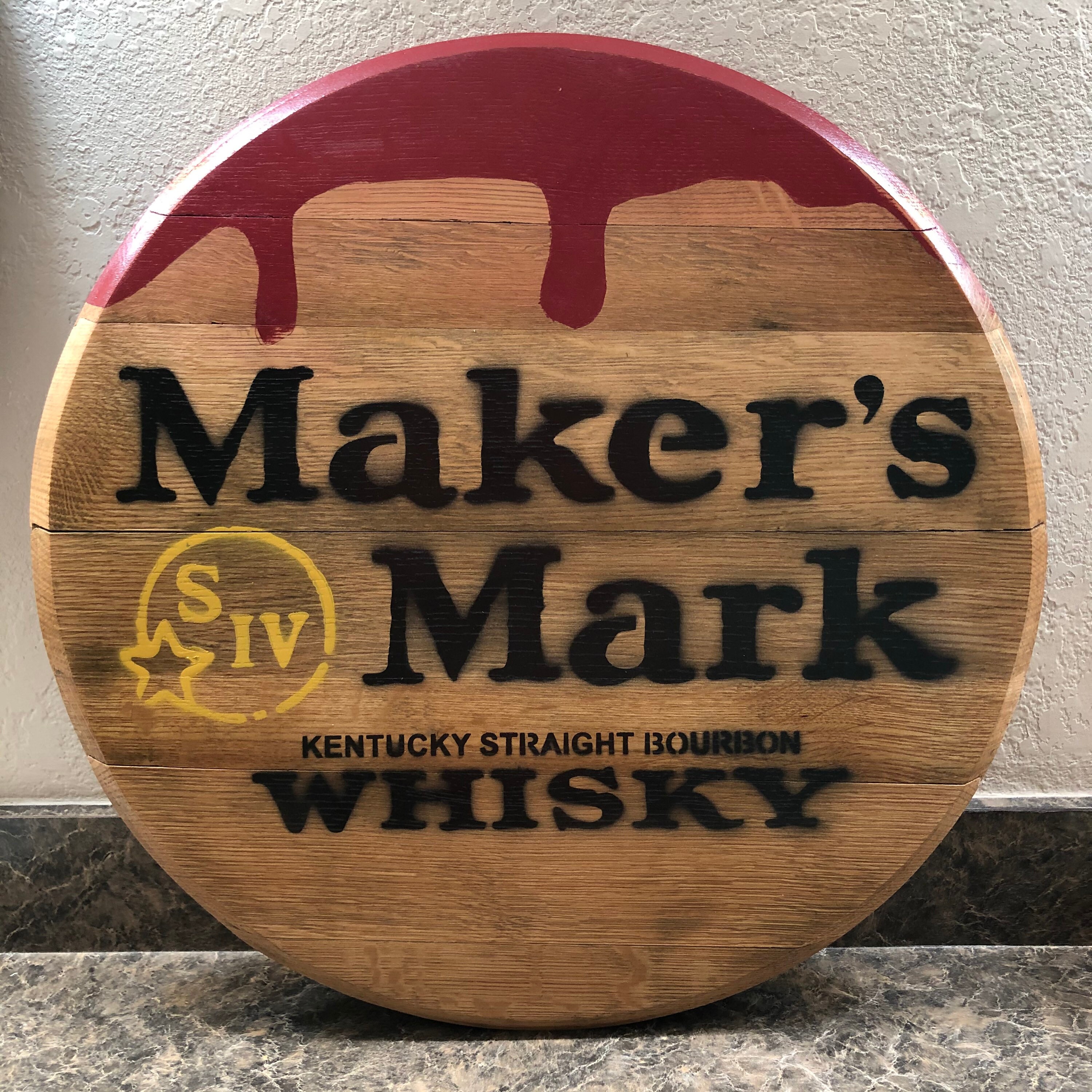 Makers Mark Whiskey Barrel Lid | Etsy