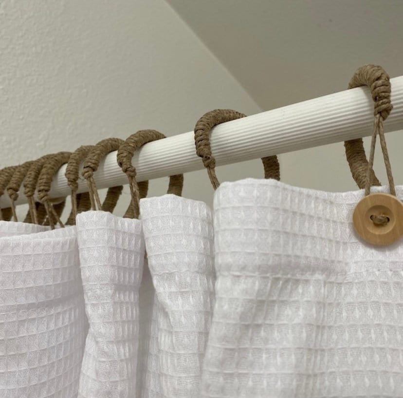 Ecological and Silent Shower Rings / Macrame Hooks in Wood and