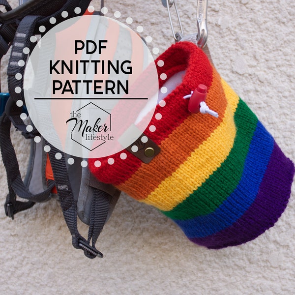 Stripes Rock Climbing Chalk Bag Handmade Knitting Pattern