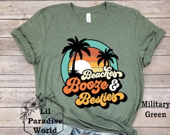 Beaches Booze And Besties Shirt-Beach Shirt-Best Friends Shirt-Bestie Shirt-Summer Shirt-Booze Shirt- Drinking Shirt- Girls Trip Shirt