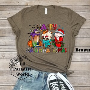Happy Hallothanksmus Shirt,Thanksgiving Shirt,Halloween Shirt,Halloween Coffee Shirt,Funny Fall Shirt