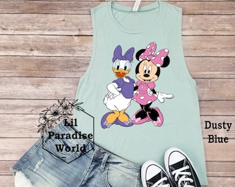 Daisy and Minnie Muscle Tank,Disney Mommy and Me Muscle Tank,Minnie Mouse and Daisy Duck Tank,Magic Kingdom Tank,Personalized Disney Tank