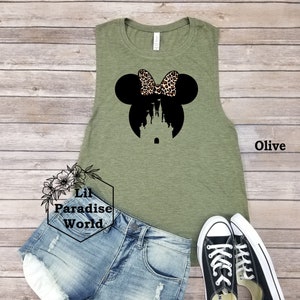 Leopard Castle Minnie Mouse Muscle Tank,Animal Kingdom Tank,Minnie Mouse Tank,Disney Safari Tank,Magic Kingdom Shirt,Womens Animal Kingdom