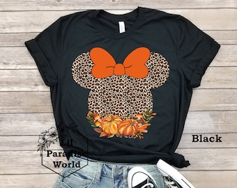 Leopard Herbst Minnie Maus Shirt, Disney Halloween Shirt, Minnie Maus, Disney Herbst Shirt, Disney Gepard Shirt, Herbst Shirts