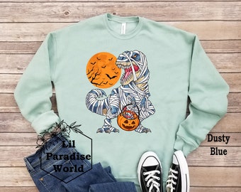 Dinosaur Halloween Sweatshirt-Fall Sweatshirt-Halloween Dinosaur Sweatshirt-Halloween Shirt-Pumpkin Shirt-Dinosaur Shirt- Halloween Teacher