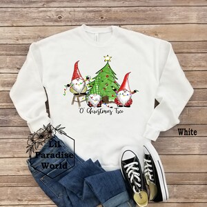 O&#39; Christmas Tree Gnomes Sweatshirt-Gnomes Sweater-Christmas Gnomes Sweatshirt-Hanging With My Gnomes-Women Christmas-Family Christmas