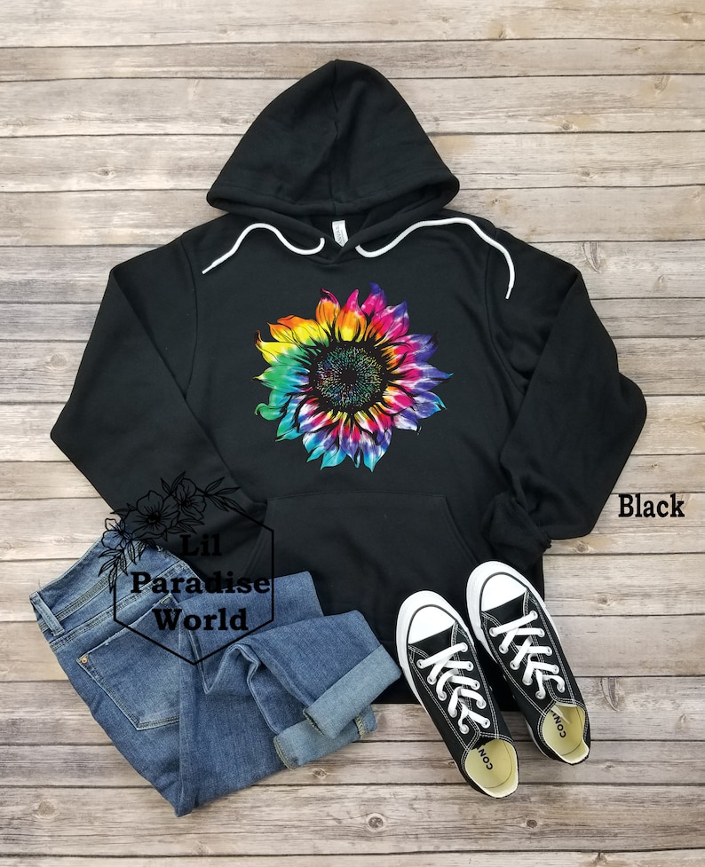 Sunflower Tie Dye Hoodietie Dye Hoodies for Womentie Dye Etsy