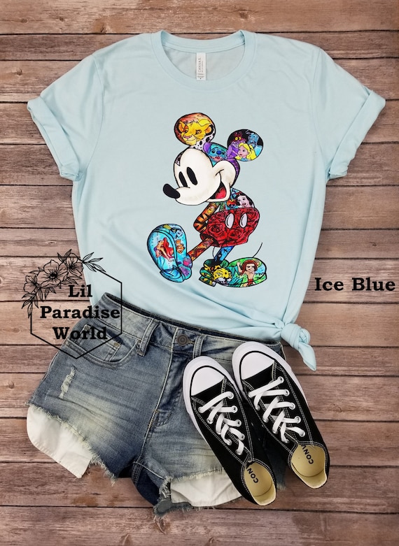 art of disny MICKEY tシャツ Disney - Mickey Mouse - Pop Art Mickey Expressions - Youth Short