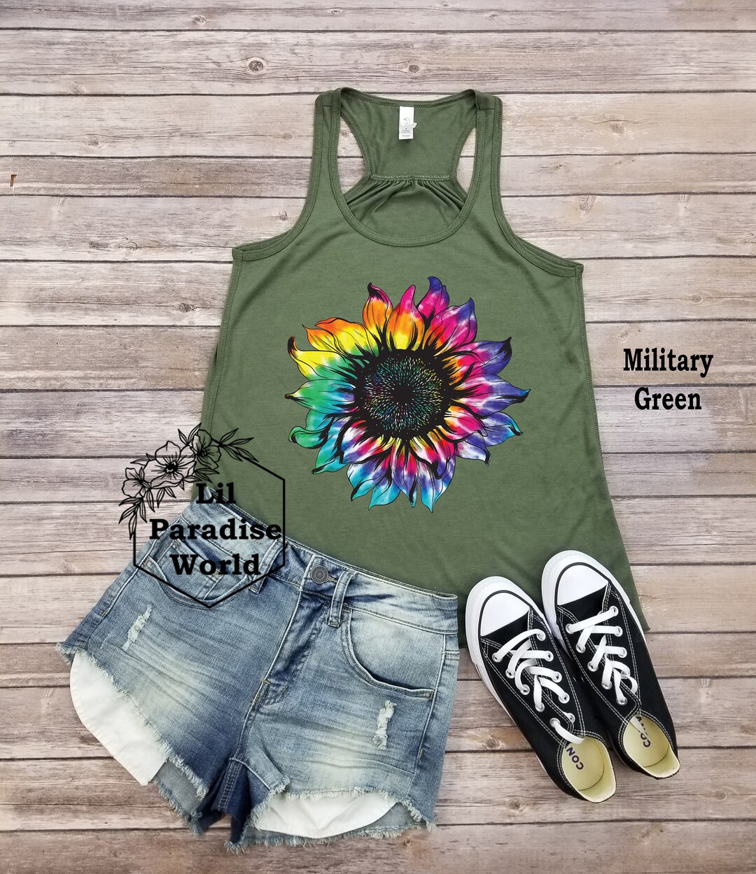 Sunflower Tie Dye Tank Top-tie Dye Tank Tops for Women-tie Dye Flower ...