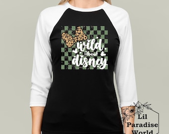 Checkered Wild About Disney Baseball Shirt,Baseball Animal Kingdom,Matching Disney Shirt,Animal Kingdom Minnie Mouse,Matching Animal Kingdom
