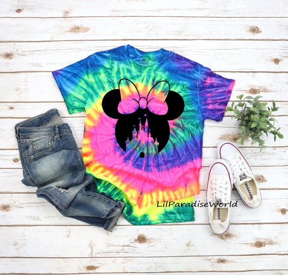 Disney Castle Minnie Mouse Head Tie Dye Shirt,Tie Dye Mommy And Me  Shirt,Minnie Mouse Shirt,Disney Mommy And Me Shirt,Disney Tye Dye Shirt