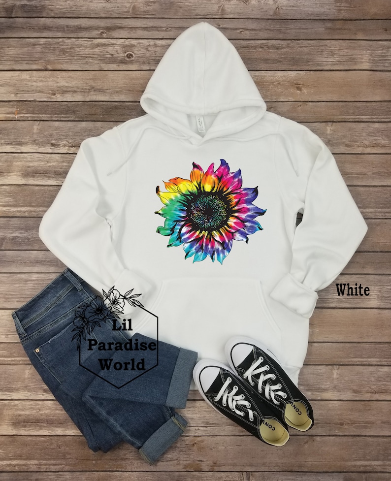 Sunflower Tie Dye Hoodietie Dye Hoodies for Womentie Dye Etsy