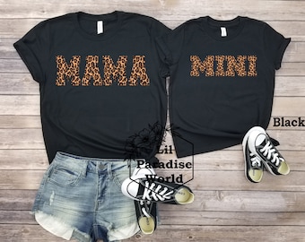 Leopard Print Mama And Mini Shirt-Leopard Mommy And Me-Matching Leopard-Matching Mommy And Me-Matching Cheetah Shirts-Animal Print Shirt