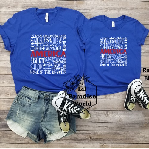 Usa Rainbow Mommy and Me Tshirt Usa Patriotic-matching - Etsy