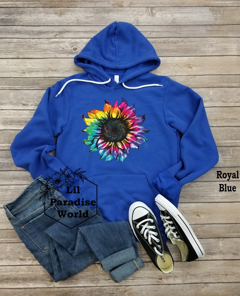Sunflower Tie Dye Hoodietie Dye Hoodies for Womentie Dye Etsy