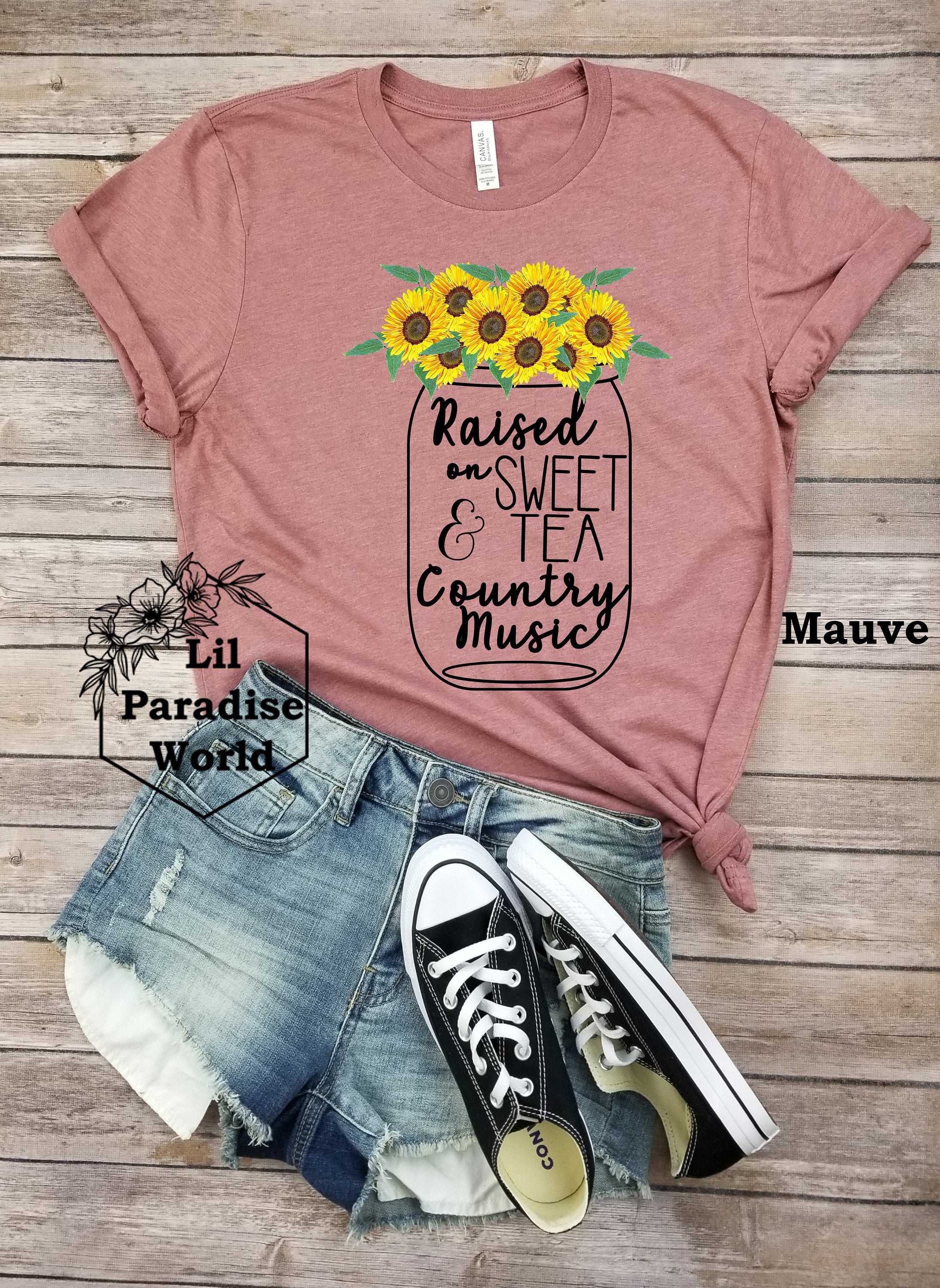 Raised on Sweet Tea and Country Music Shirt-summer - Etsy