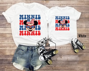 USA Retro Minnie Mouse Shirt,Disney Fourth of July,Disney Mommy And Me,Disney USA Shirt,Disney July 4th Shirt,July4th Minnie Mouse