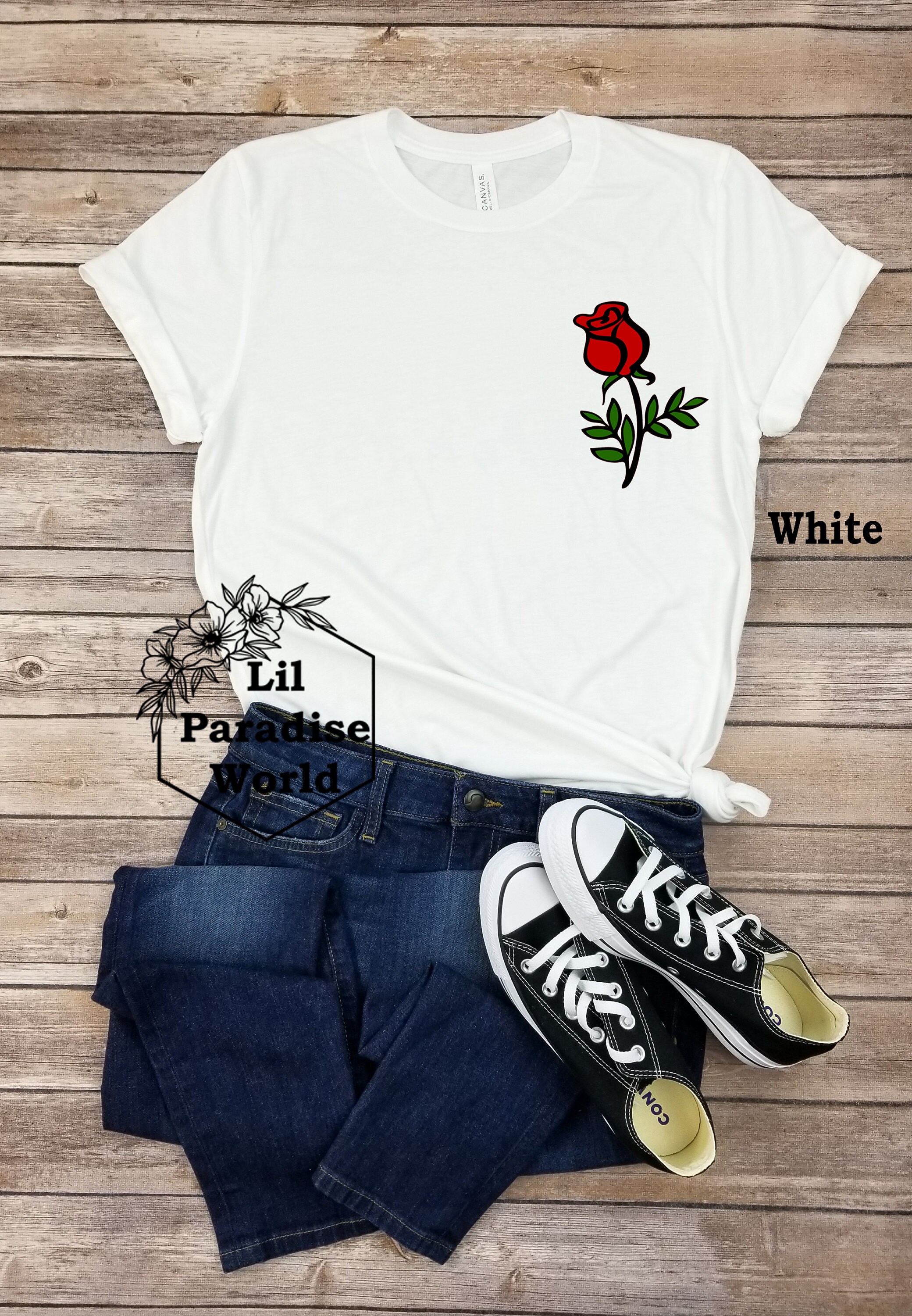 Emblem Red Rose ShirtRose LoverRose ShirtPlant Etsy