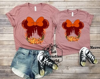 Pumpkin Fall Disney Minnie Mouse Shirt,Fall Mommy and Me Shirt,Disney Mommy and Me Shirt,Disney Haunted House Shirt,Disney Halloween Shirt