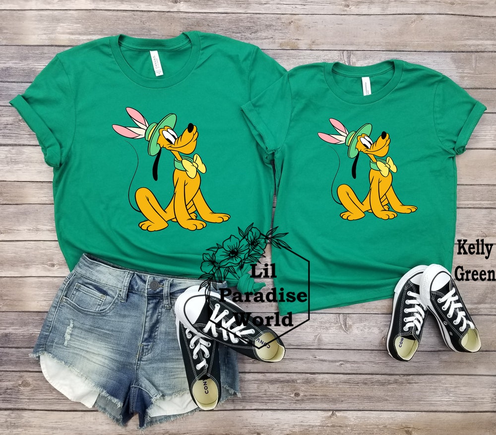 Easter Pluto Matching Shirt,Matching Easter Disney Shirts,Pluto The Dog Shirt,Disney Easter Shirt,Disney Tshirt,Disney Mommy And Me Shirts Onlytee