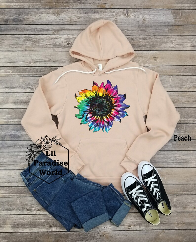 Sunflower Tie Dye Hoodietie Dye Hoodies for Womentie Dye Etsy