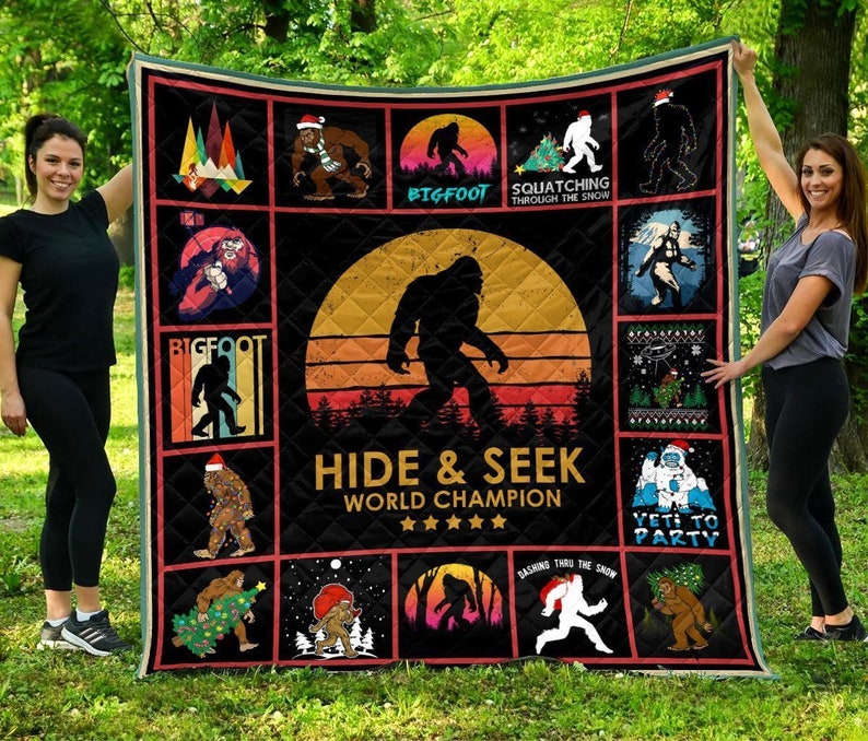 Bigfoot Quilt Blanket Bigfoot Bedding Quilt Sasquatch Quilt Etsy