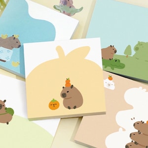 Capybara memo pads cute capybara stationary (non-stick)