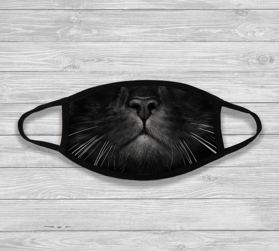 Black Cat Face MaskFace Mask Mask Reusable Mask Washable Etsy