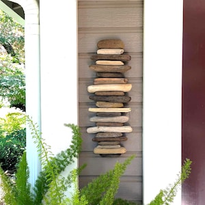 Adrift at Sea-Driftwood Wall Art/Wall Hanging/Valhalla Ladder/Witches Ladder/Mobile/Reclaimed/Stacked Driftwood Art/Piece/Sculpture-18&quot; long