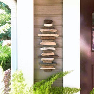Drift to Shore - Driftwood Wall Art/Wall Hanging/Valhalla Ladder/Witches Ladder-Mobile- Reclaimed Driftwood Art Piece/Sculpture - 18&quot; long