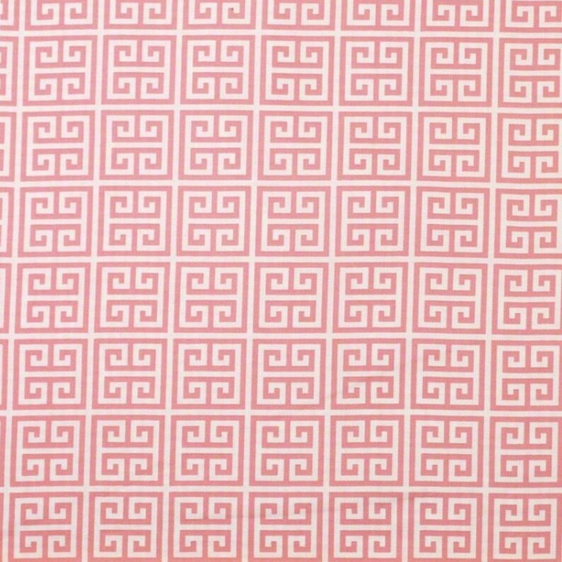 Cotton Fabric by the yard Pink Greek Key Fabric Sweet Marion Fabric Mask Fabric