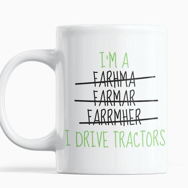 Soy una taza de granjero, taza divertida para el agricultor, regalo para el agricultor, regalo de cumpleaños, regalo para él, regalo para ella, conduzco tractores, taza de tractor