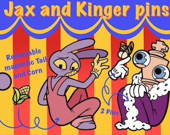 The Digital Circus TADC Kinger Jax Hard Enamel Pins (3 Inch)