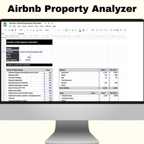 Airbnb Spreadsheet Etsy