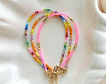 Mama en ik armbandenset, kleurrijke regenboog rocailles, mama en baby meisjes armband, moeder dochter bijpassende armbanden, kindersieraden