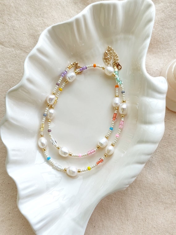 JEYORZY 1 collana colorata con perle boho per donne e ragazze, gioielli estetici personalizzati, regalo di compleanno, donna per l'estate